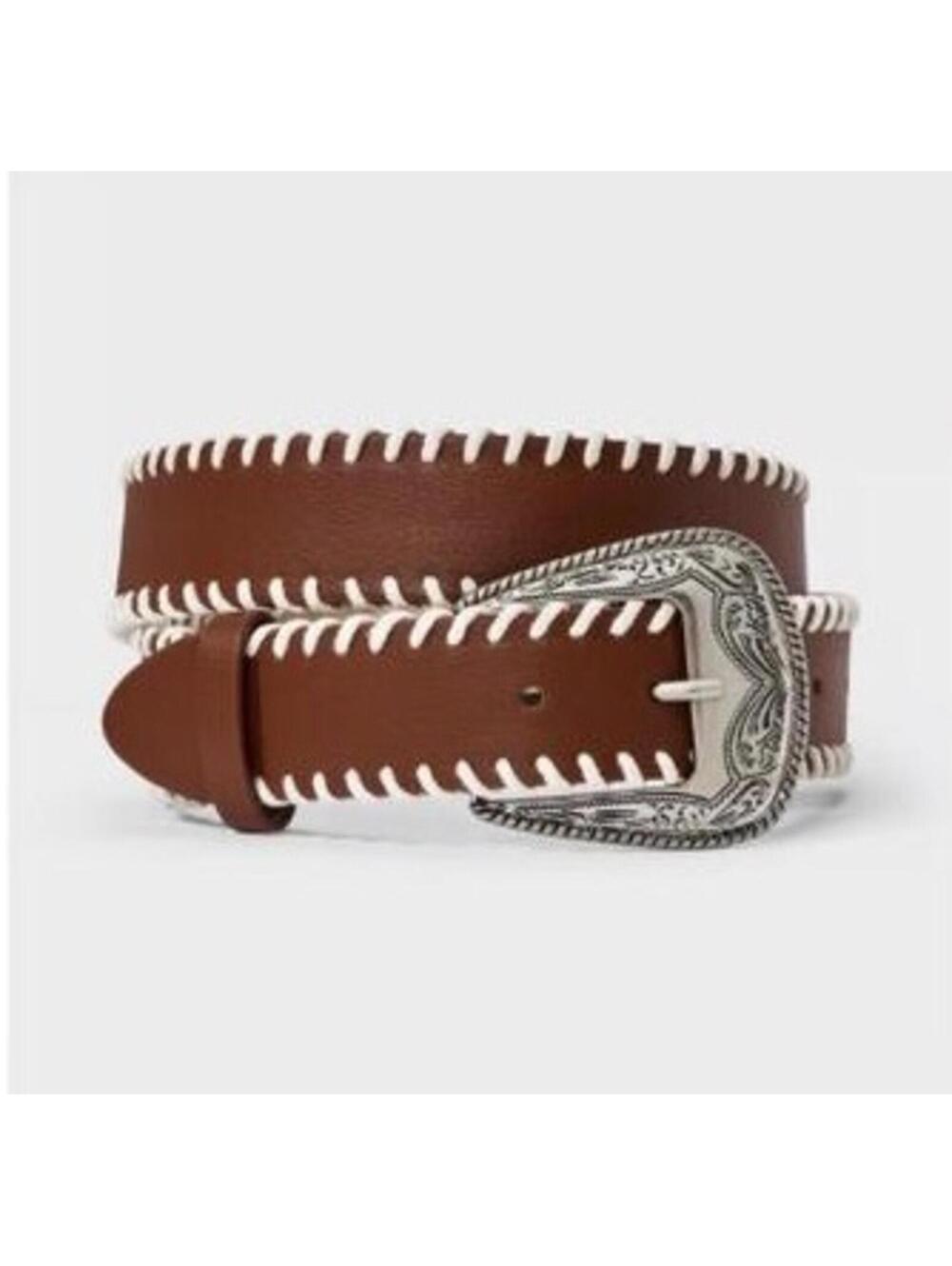 Western Belt - Wild Fable Brown M : Adjustable Strap, Buckle Closure, Solid